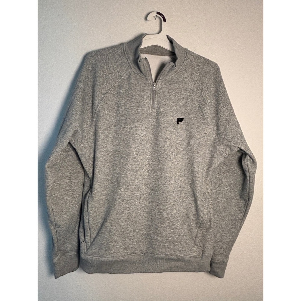 Fabletics Mens Gray Quarter Zip Pullover Sweatshirt Heathered Activewear‎ XL